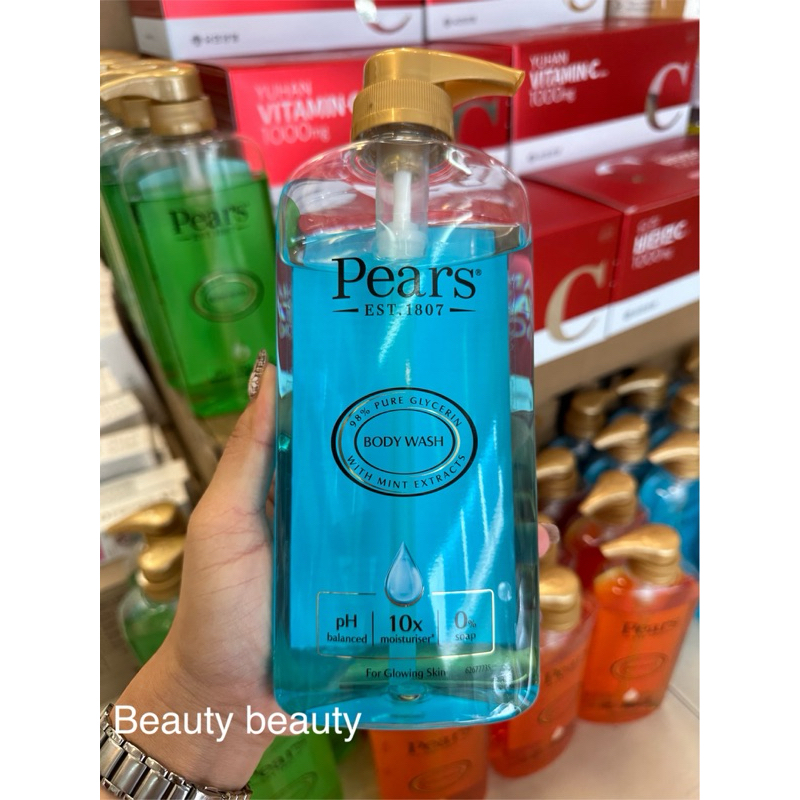 Pears Soft And Fresh Body Wash With Mint Extracts 98% Pure Glycerin 500ml.
