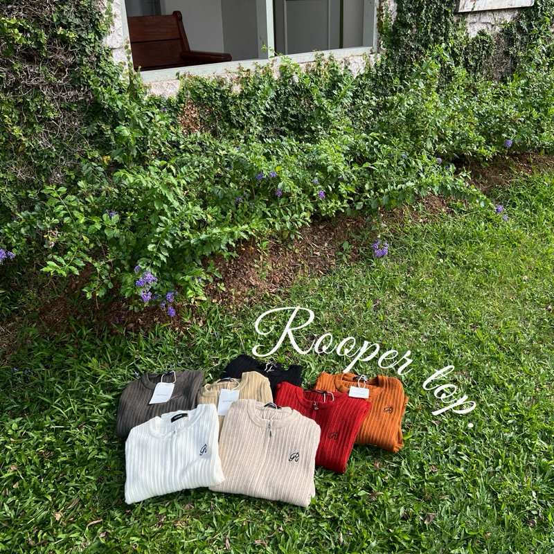 HEARTMADE——Rooper top. (สินค้าพร้อมส่ง) เสื้อไหมพรมซิปหน้าสีพื้นไหมพรมนุ่มปักR.