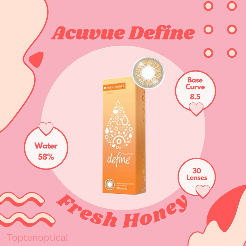 แบ่งขาย Acuvue define Fresh honey 0.00 ถึง -7.00
