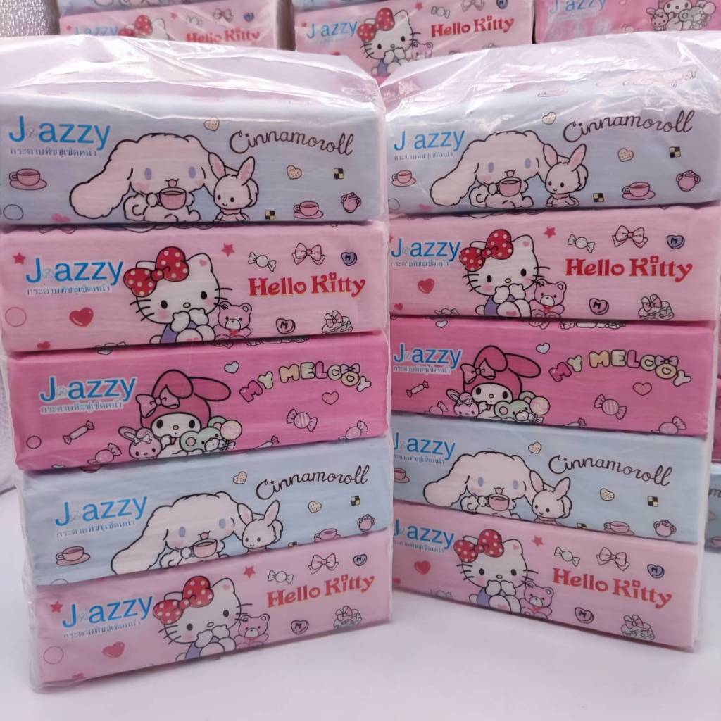 พร้อมส่ง ทิชชู่ SANRIO 1หิ้ว5ห่อ หนา3ชั้น 60/ห่อ ลายน่ารัก