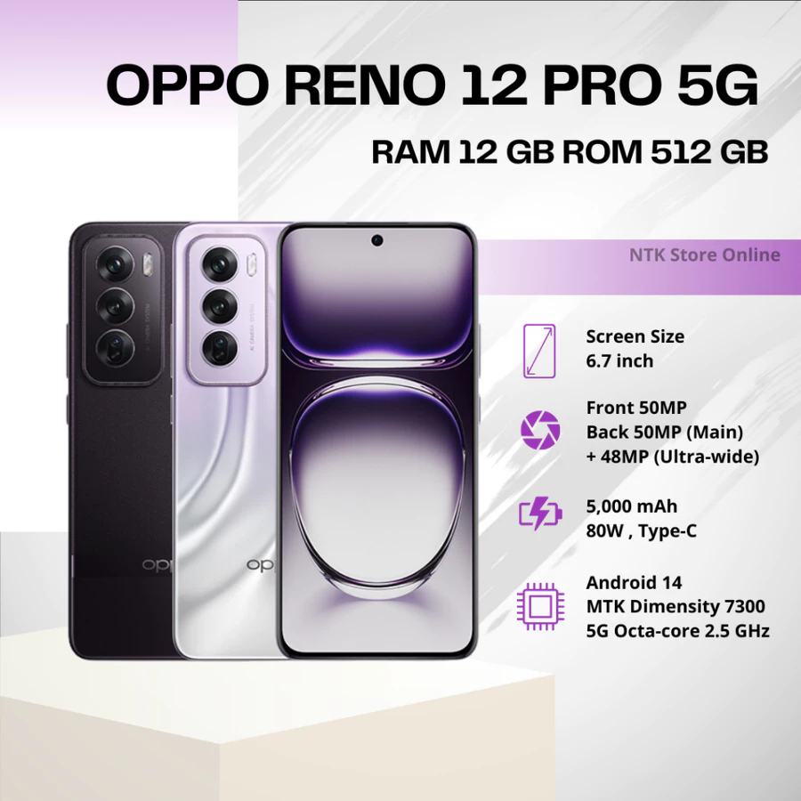 OPPO Reno12 5G | AI Portrait Expert | AI LinkBoost & BeaconLink | 80W SUPERVOOC Phone | AI Eraser | 5000mAh