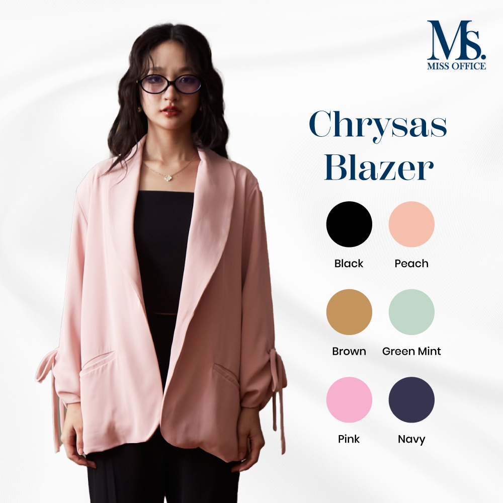 [ส่งฟรี] Miss office เสื้อคลุมแขนรูดผูกโบว์ (MB-026)