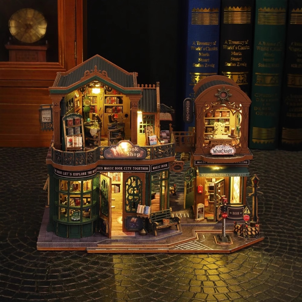 บ้านจิ๋วDIY รุ่น ES017 Twiligth Book City ร้านหนังสือทไวไลท์ บ้านตุ๊กตาDIY โมเดลบ้าน dollhouse
