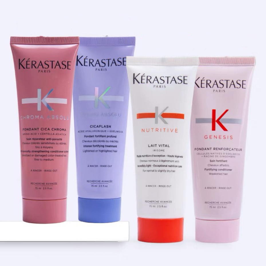 Kerastase Genesis Fortifying Anti Hair-Fall Conditioner 75 ml，นําไปใช้กับผมแห้งที่ผูกปม