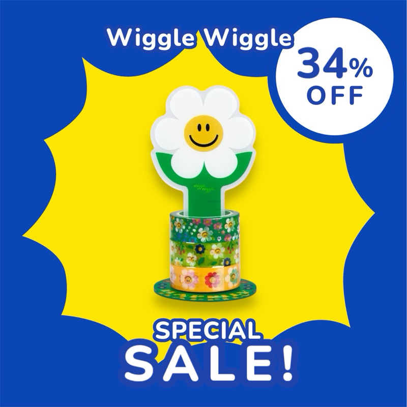 ✅ ขายดี Wiggle Wiggle Masking Tape 3 Set Spring Garden เทป 3 ม้วนพร้อมที่ตั้งน่ารัก