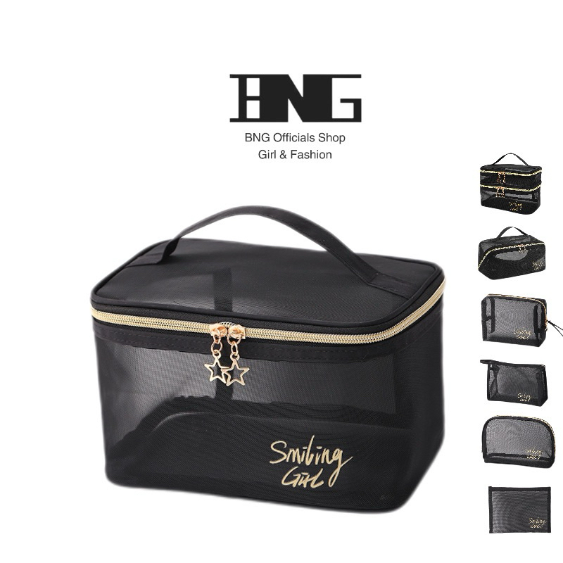 BNG-กระเป๋าเครื่องสำอางความจุขนาดใหญ่,ถุงเก็บของสำหรับเดินทางแบบพกพาแบบใส,ถุงตาข่ายในห้องน้ำ