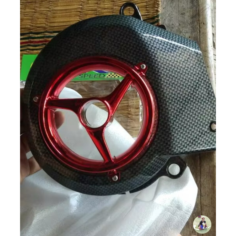 ครอบใบพัด Fino Mio Nouvo เคฟล่าแดง ของแต่ง มอเตอร์ไซค์ - รูปที่ 4