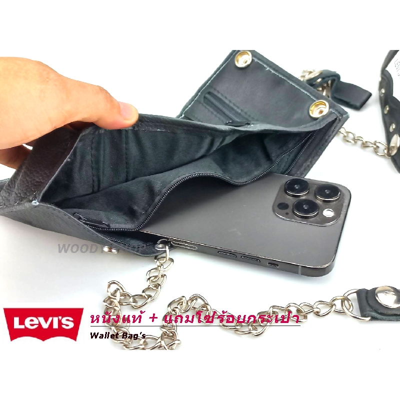 🔺 HEAVY-METAL BAG'S 🔺 กระเป๋าสตางค์ 🔷หนังแท้พร้อมสายโซ่ร้อย วินเทจสไตล์ พร้อมส่งจากไทย✅