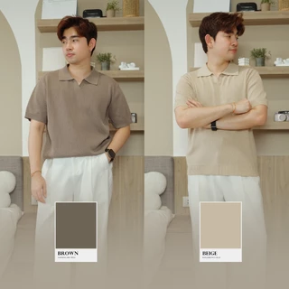 PUNCHING KNIT POLO - เสื้อโปโลผ้าไหมพรมทอลายฉลุ