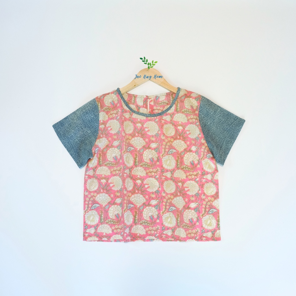 เสื้อผ้าฝ้ายอินเดีย x ผ้าสโตน แขนสั้น