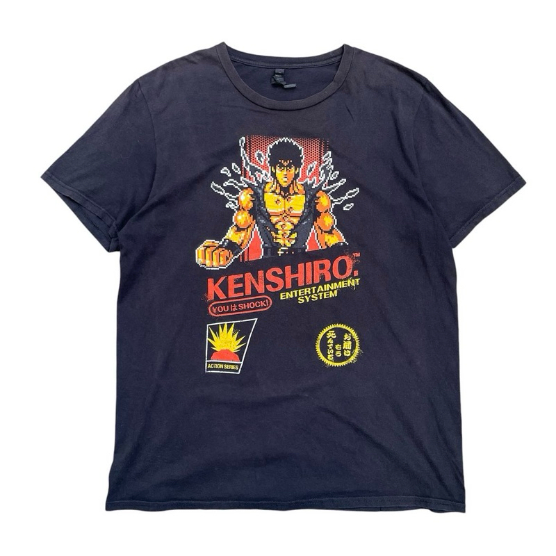 เสื้อยืด คอกลม แขนสั้น ลายการ์ตูน KENSHIRO ลายการ์ตูนญี่ปุ่น ป้ายAnvil มือสอง สภาพดี (Size L)