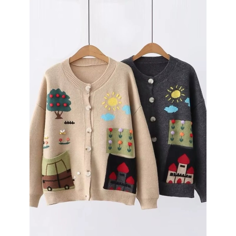เสื้อไหมพรมลายตุ๊กตาน่ารัก