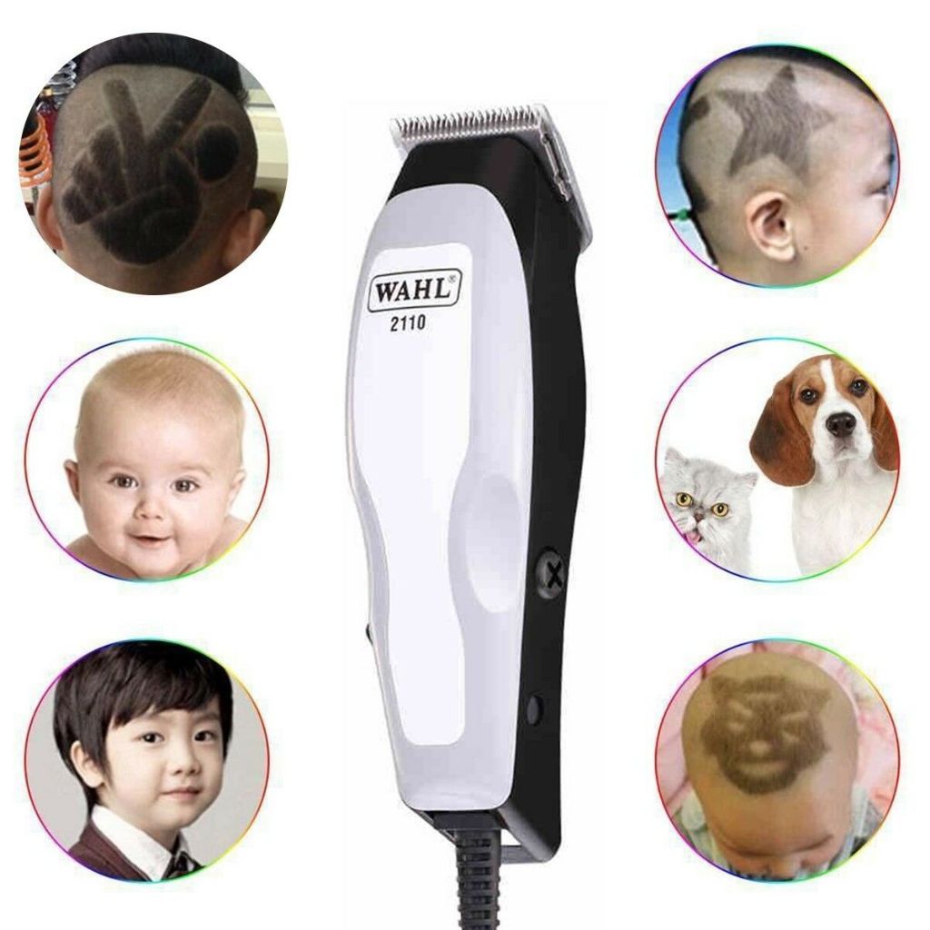 WAHL ปัตตาเลี่ยนแบบมีสาย ช่างตัดผมมืออาชีพ รุ่น 2110 New ใบมีดสเตนเลส กว้าง 40 มม. เซาะร่อง ตัดคม ไม่ร้อนง่าย - สีขาวเทา