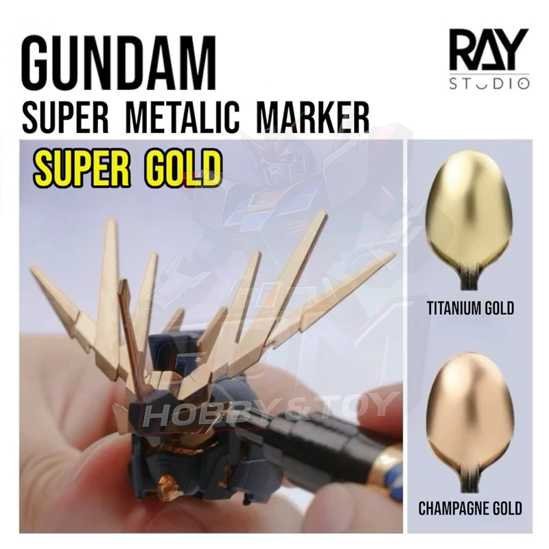 RAY STUDIO ปากกามาร์คเกอร์สีทอง Super Gold Marker ทำสีกันพลาทำสีโมเดลกันดั้มมาร์คเกอร์ สีทองเมทัลลิค
