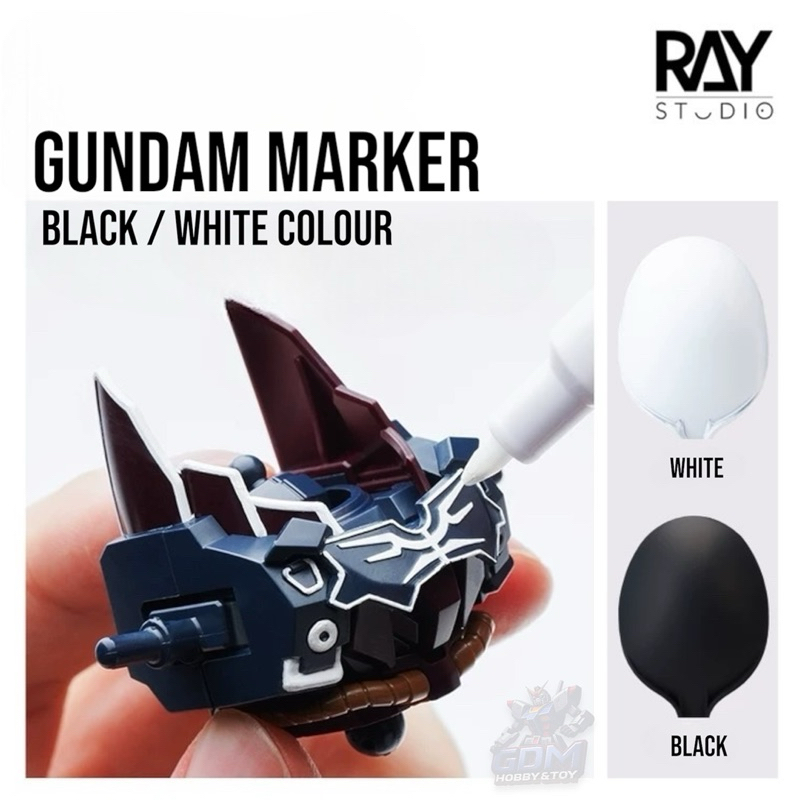 RAY STUDIO ปากกามาร์คเกอร์สีขาว/ดำ Gundam Marker