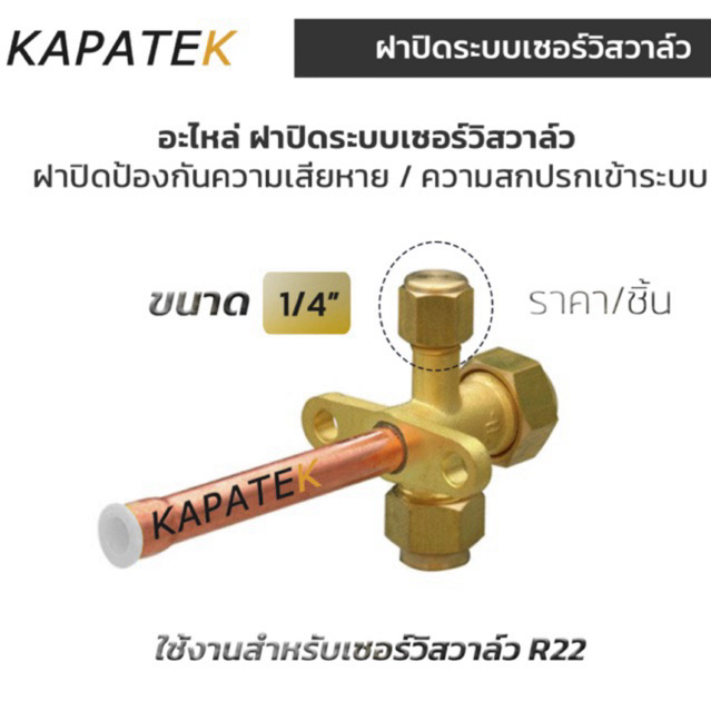 ฝาปิดระบบ เซอร์วิสวาล์ว valve nut R22 ขนาด 1/4" SAE อะไหล่ ฝาปิดเซอร์วิสวาล์ว