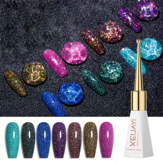 XEIJAYI สีเจลกริตเตอร์โฮโลแกรม สะท้อนแสง เงาสวยติดทนนาน ขนาด 10 ml.🌈พร้อมส่งในไทย🌈