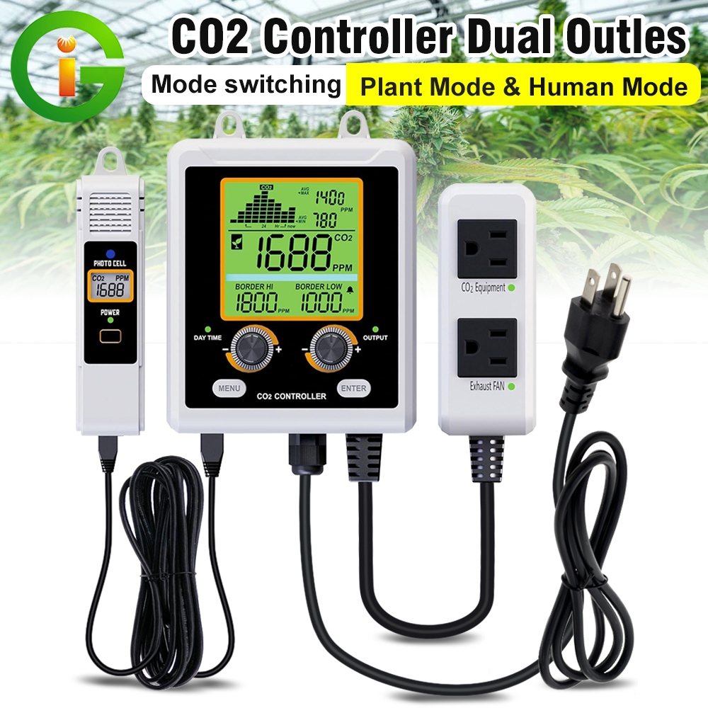 ใหม่ Co2 Controller เครื่องวัดและควบคุมก๊าซคาร์บอนไดออกไซด์ CO2 Monitor ควบคุมการเปิด-ปิด อัตโนมัติ 