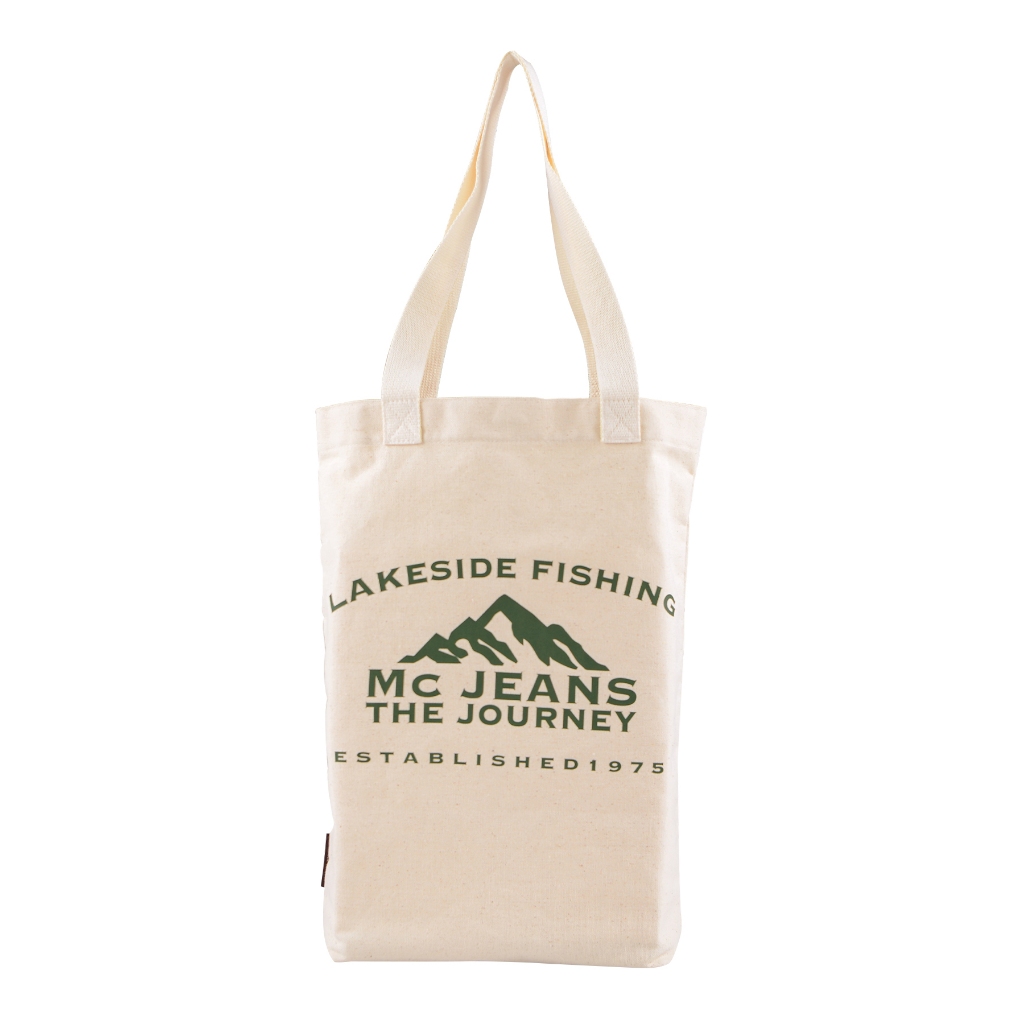 Mc jeans กระเป๋าผ้าแคนวาส (Tote bag) สะพายข้าง Unisex สีอ๊อฟไวท์ M02Z096