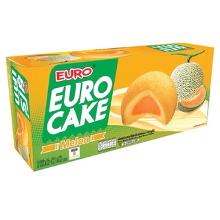 Euro🥛ยูโร่เค้ก คัสตาร์ดเค้ก ยกกล่อง 12 ห่อ คัสตาร์ด ใบเตย นมฮอกไกโด ช็อคโกแลต เมล่อน กล้วย สตอเบอร์รี่ อาหารว่าง ยูโร่