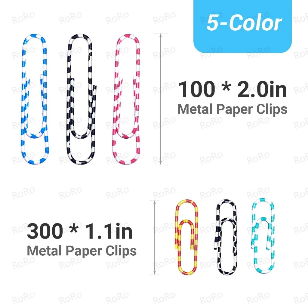 คลิปหนีบกระดา 300 ชิ้นในกล่อง สามารถเลือกสีได้หลากหลาย คลิปหนีบกระดาษโลหะ การจัดระเบียบเอกสาร คลิปหนีบกระดาษโลหะ thumbnail 7