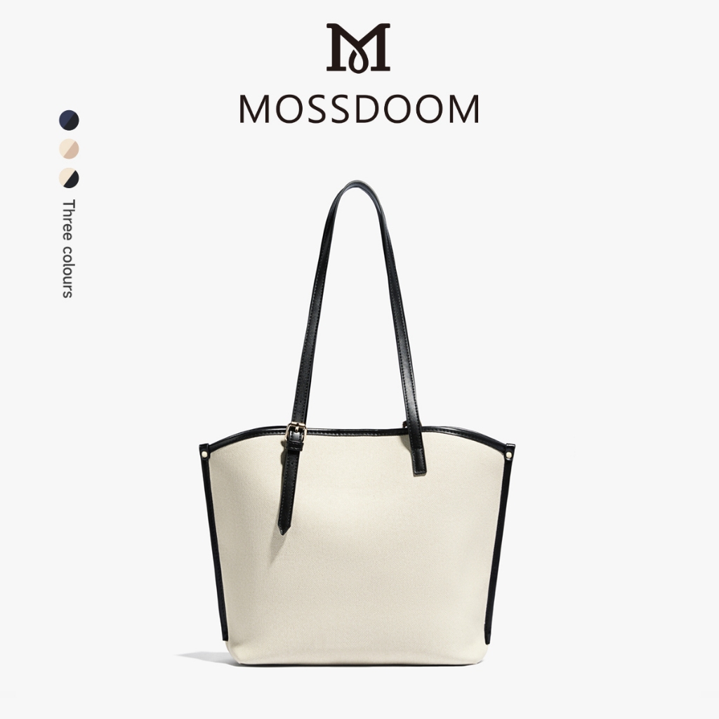 MOSSDOOM กระเป๋าโท้ตเรียบง่ายสำหรับสุภาพสตรีรุ่นใหม่ความจุขนาดใหญ่