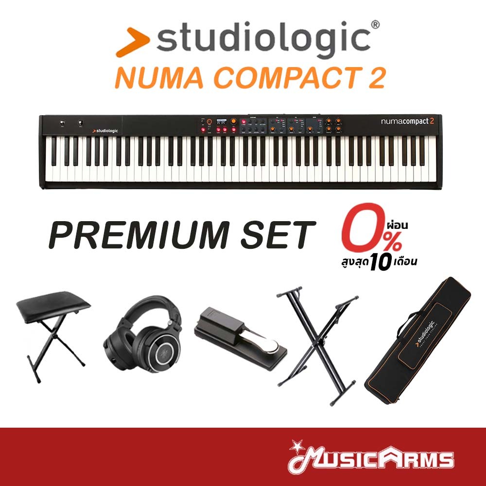 [ใส่โค้ดลด1000บ.] Studiologic Numa Compact 2 คีย์บอร์ด +ประกันศูนย์ 1ปี Music Arms