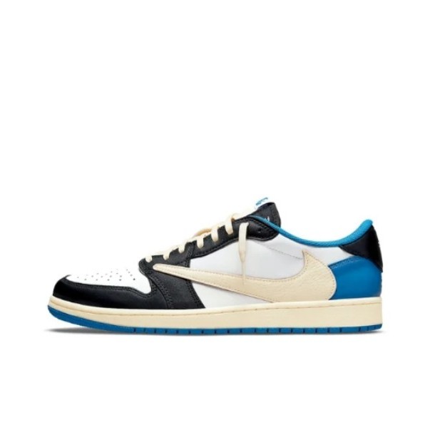 ❤️การอนุญาตแบรนด์❤️ Travis Scott x Fragment Design x Jordan Air Jordan 1 Low OG SP รองเท้าผ้าใบ Sneakers