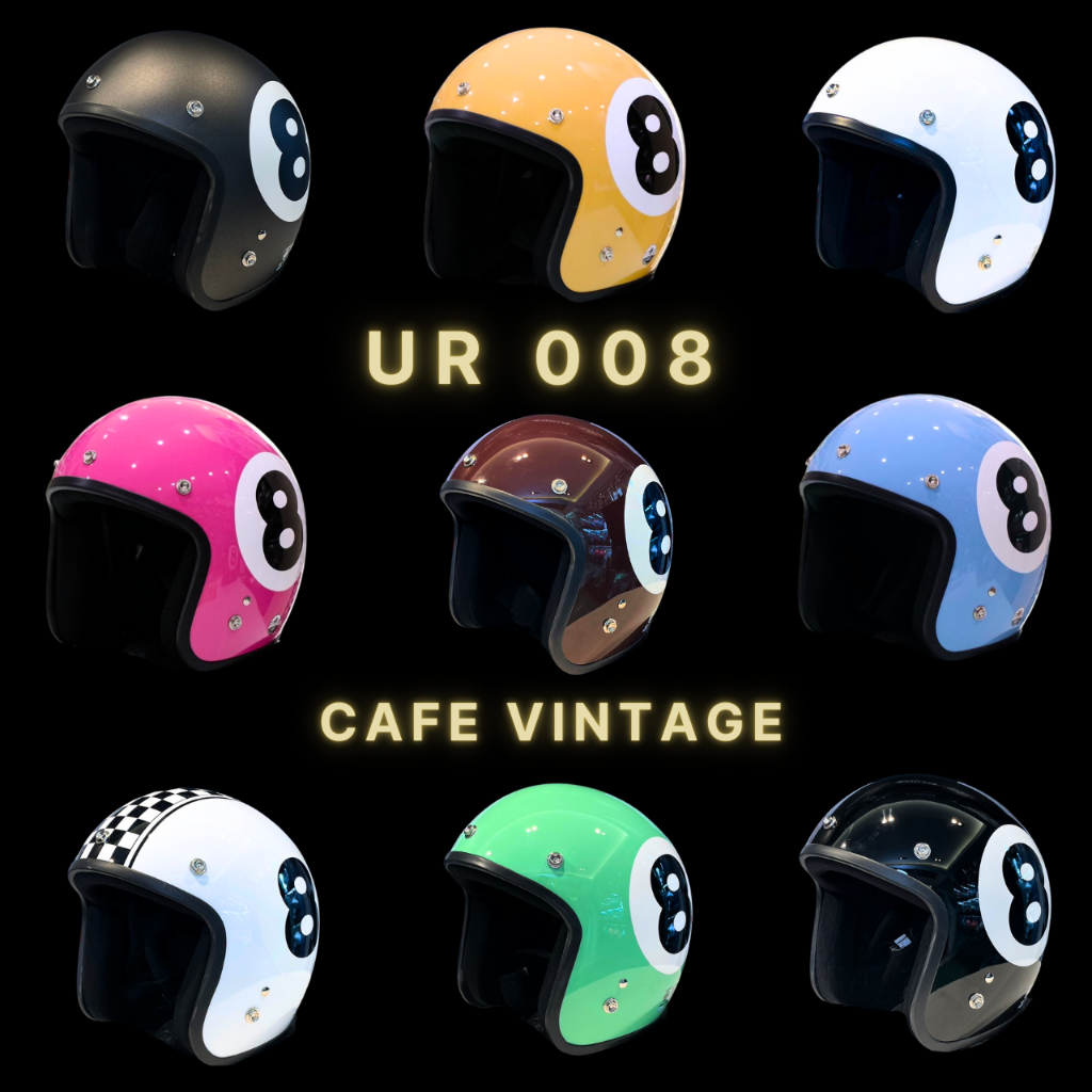 ฟรี!!! แก็ปบังแดด - หมวกกันน็อคเปิดหน้า รุ่น Cafe 008 สายวินเทจ คลาสสิคต้องมี #YourHelmets #ของดี #ราคาถูก