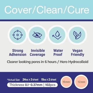 แผ่นแปะสิว แผ่นดูดสิว OLIVE YOUNG Care Plus Spot Patch (102ชิ้น) : สูตร Original ซองฟ้า-ชมพู