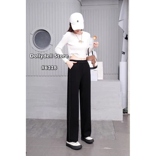 6228 กางเกง Dolly Dell ทรงตรงแต่งแถบ เพรช สวยมาก