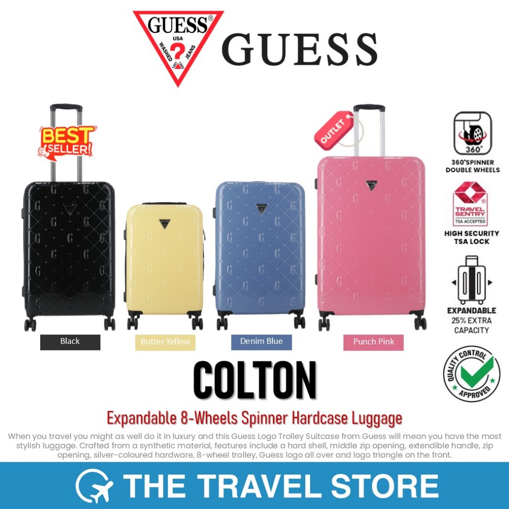 Guess COLTON Expandable 8-Wheels Spinner Hardcase Luggage กระเป๋าเดินทาง ขยายกระเป๋าด้านข้างได้