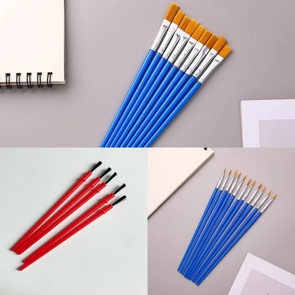 พู่กันระบายสี หัวกลมหัวแบน คนของเหลว น้ำยาเรซิ่น