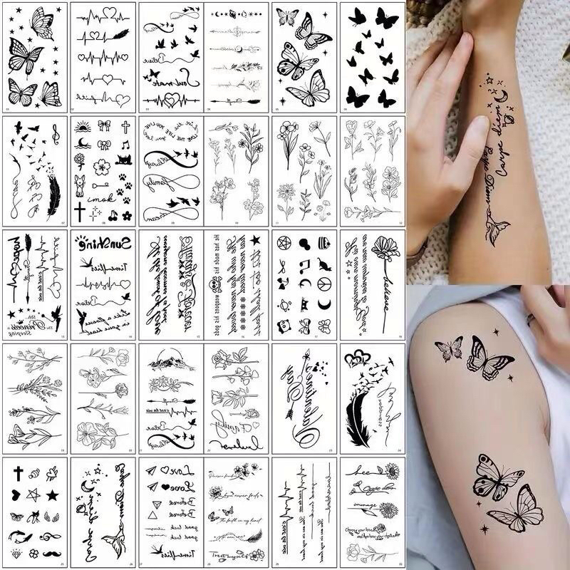 Tattoo🌔 แทททู minimal 6x10cm. พร้อมส่งใน🇹🇭
