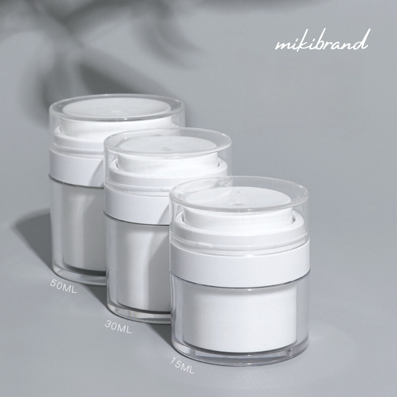พร้อมส่ง ขวดปั๊มแบบสุญญากาศ เติมได้ สําหรับใส่โลชั่น ครีม เจล เครื่องสําอาง ขนาด 15/30/50 ml.