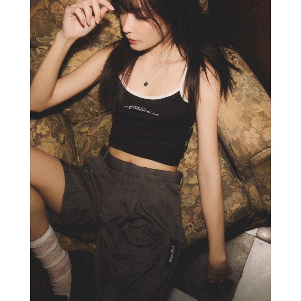 CHEMISE Stripe Grey Shorts