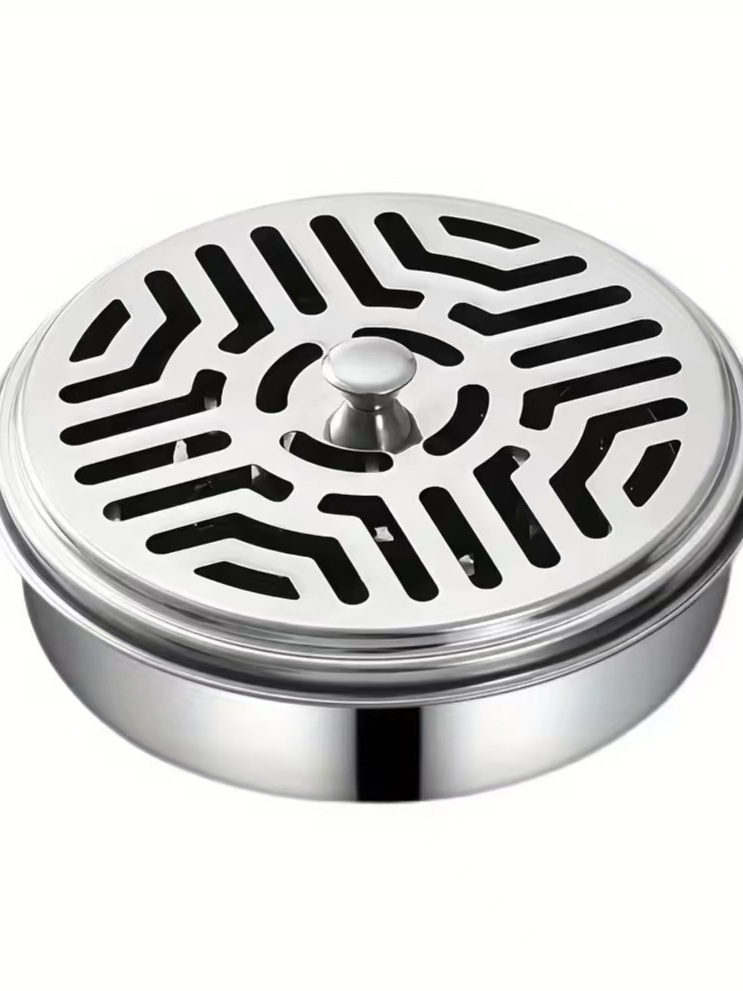 อุปกรณ์วางขดยากันยุง วัสถุสแตนเลส แบบมีฝาปิดปลอดภัยขนาดจุดไม่ทำให้เปลื้อนพื้น กล่องใส่ยากันยุงแบบขด