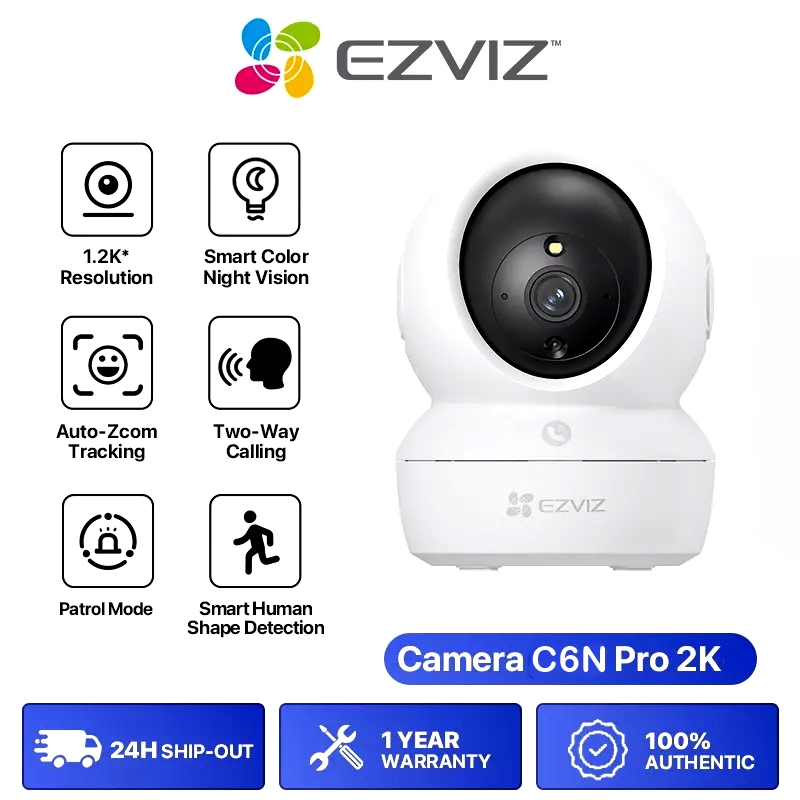 ⚡️กล้องวงจรปิดไร้สาย⚡️EZVIZ C6N Pro 2K (3MP) Wi-Fi Pan & Tilt Smart Home Camera