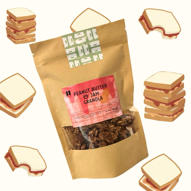 PBJ (Peanut Butter & Jam) Granola 😋🥜🍓กราโนล่ารสพีนัทบัตเตอร์แอนด์แจม