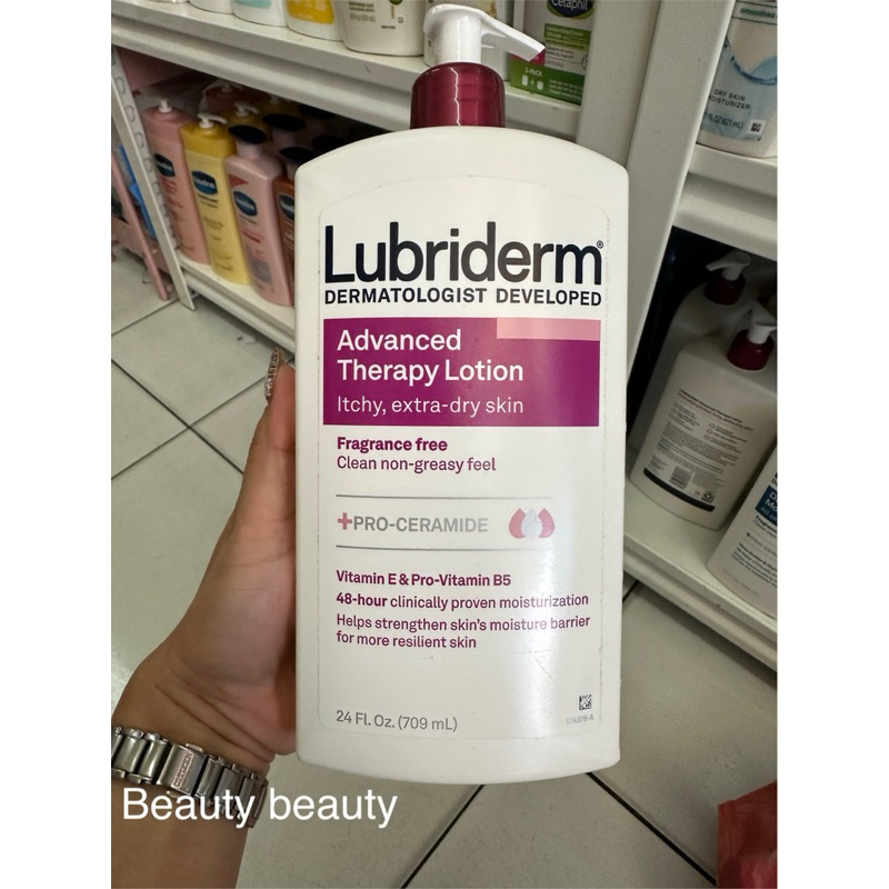Lubriderm Advanced Therapy Lotion Body, Face & Hand + Pro Ceramide, Fragrance Free, for Dry Skin 709ml.