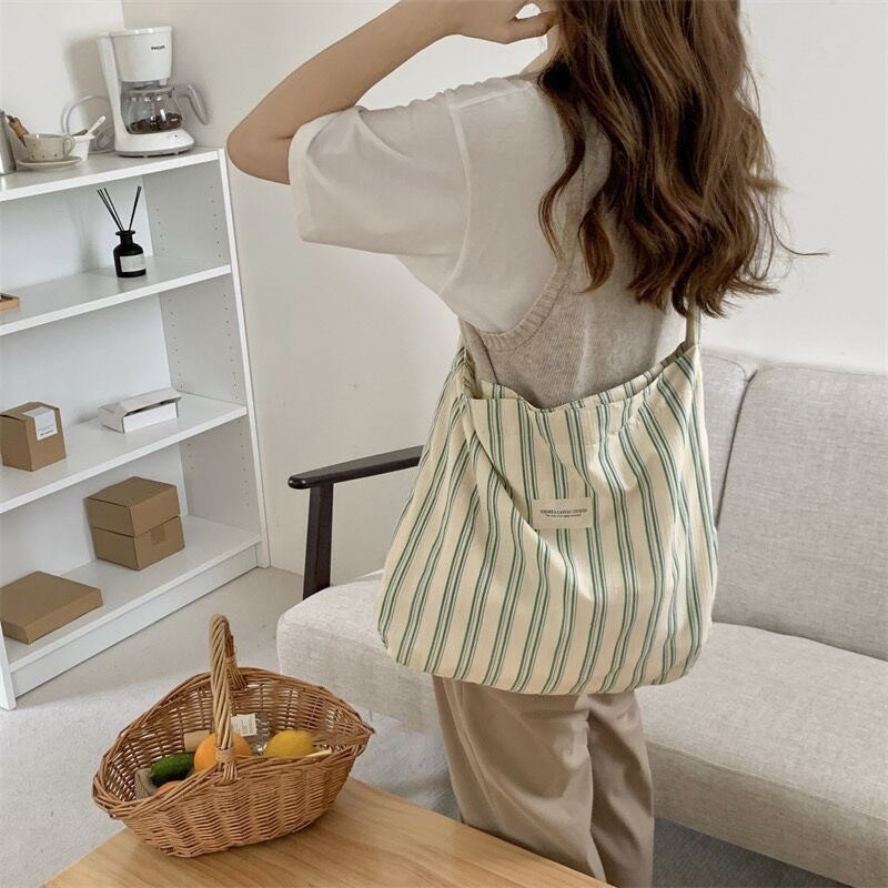 Totebag กระเป๋าผ้าสะพายข้างลายมินิมอล ถุงผ้า กระเป๋า shopping bag ราคา ถูกที่สุด ดีลบีเคเค แกลเลอรีภาพที่ 5