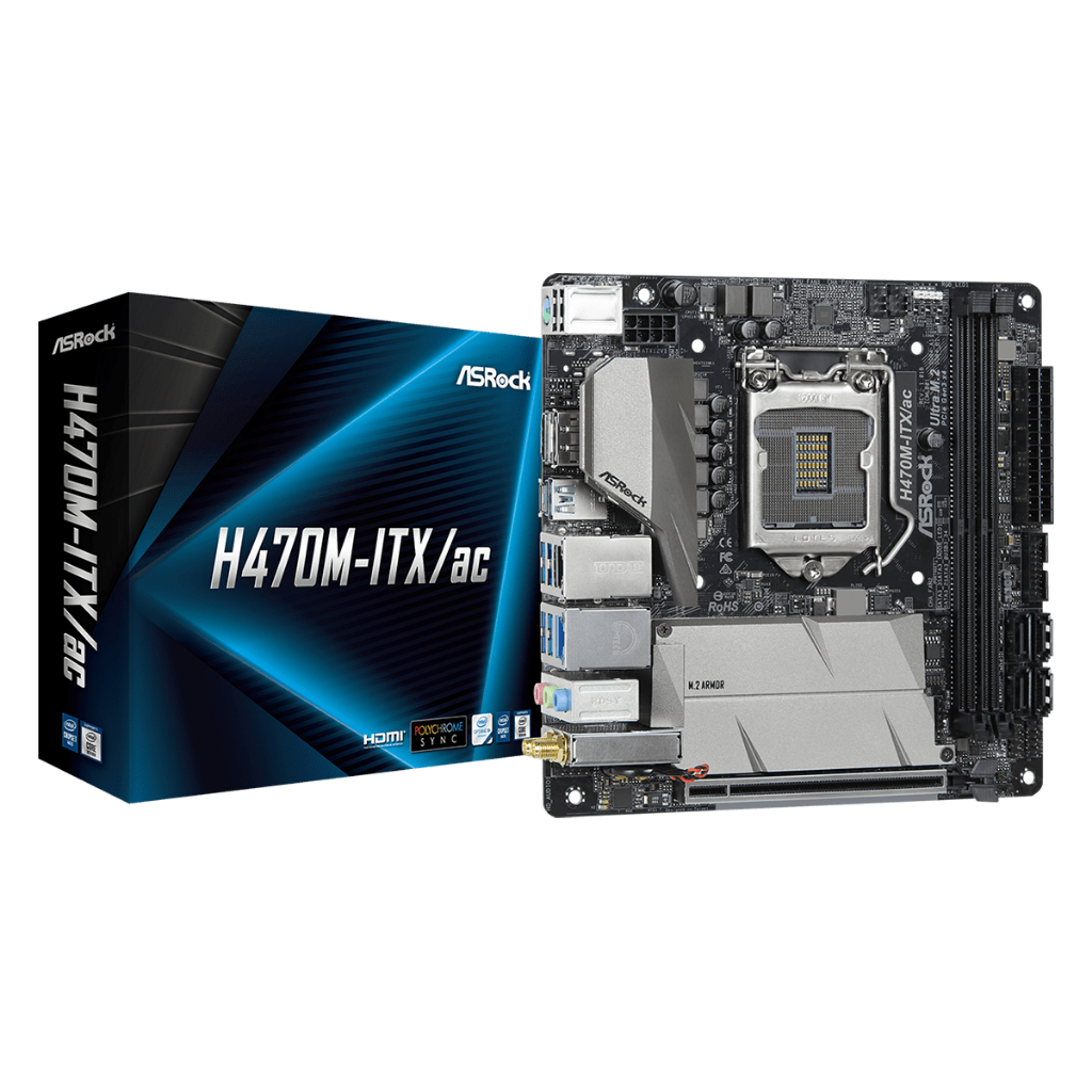 MAINBOARD (เมนบอร์ด) ASROCK H470M-ITX/AC WIFI [Mini-ITX] พร้อมส่ง