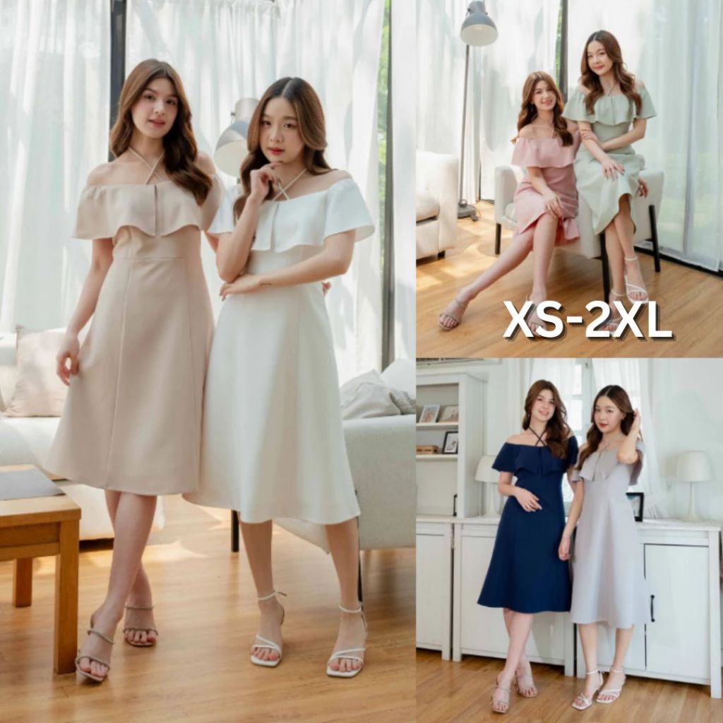 [โค้ด PINK50A ลด 50฿] ชุดเดรส PNK020 Iris Dress สวยละมุน น่ารักทุกสี ใส่ได้ทุกโอกาส ใส่ทำงาน ใส่ไปเที่ยว ใส่ออกงาน