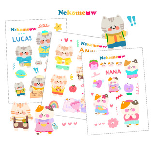 Nekomeow Sticker สติกเกอร์สําหรับตกแต่ง DIY ลอกแล้วติดได้เลย…