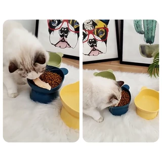 Petcho ชามอาหารสัตว์ ทรงเอียง ชามอาหารหมา ที่ใส่อาหารสัตว์เลี้ยง ชามสัตว์เลี้ยง อุปกรณ์ให้อาหารสัตว์ เอียง 15 องศา