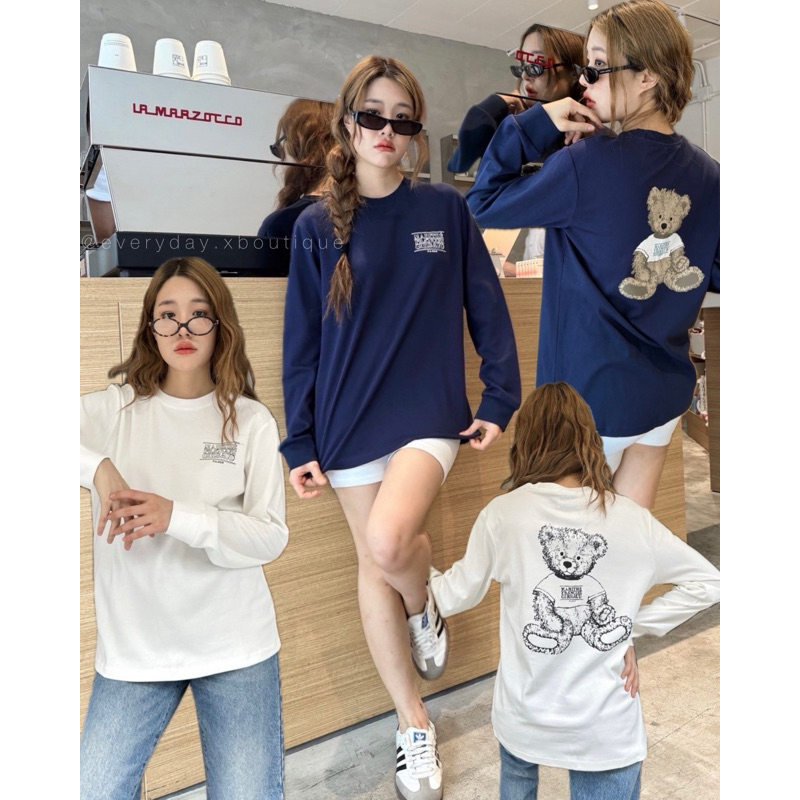 MAR Bear Tee Long sleeves (370฿) เสื้อยืดน้องหมี แขนยาว เนื้อผ้ากำลังดี ไม่หนาไม่บางจนเกินไป สกรีนลาย valen