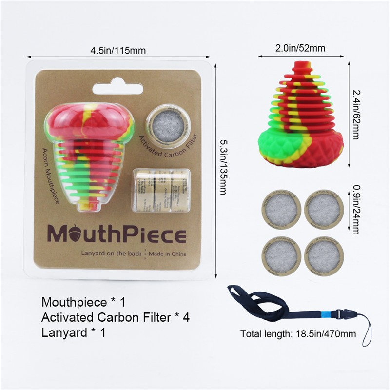 mouth piece เม้าพีช กรองควัน เก็บกลิ่น กรองคาร์บอน สายห้อยคอ อุปกรณ์สายเขียว สำหรับบ้อง บ้องแก้ว