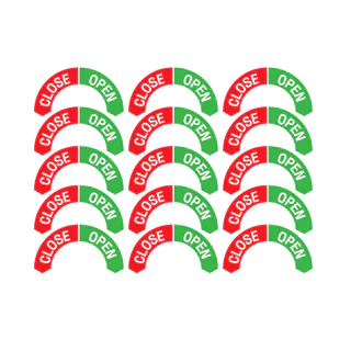 STICKER สติ้กเกอร์กันน้้ำ ติดฝาถัง (เปิด-ปิด CLOSE OPEN) 1 แผ่น ได้รับ 15 ดวง [รหัส B-109]