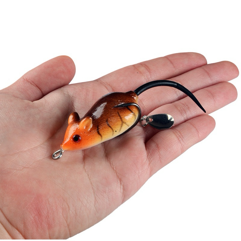 หนูยางเหยื่อปลอม เหยื่อแอร์เกียร์บัคส์ลงน้ำ 5.5cm ขนาด10g