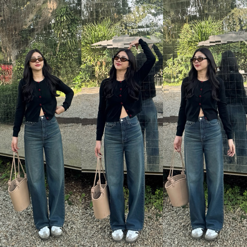 กางเกงยีนส์ทรงกระบอก Madelyn J07